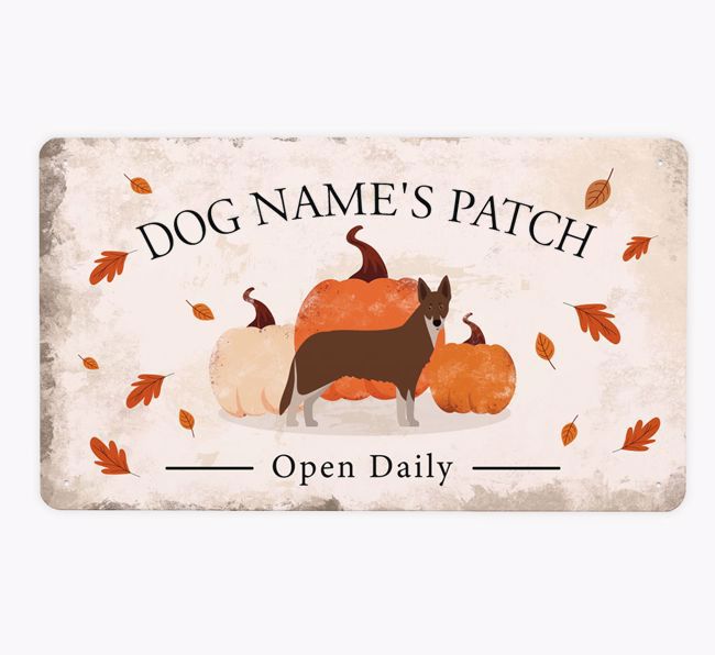 Pumpkin Patch: Personalised {breedFullName} Metal Sign